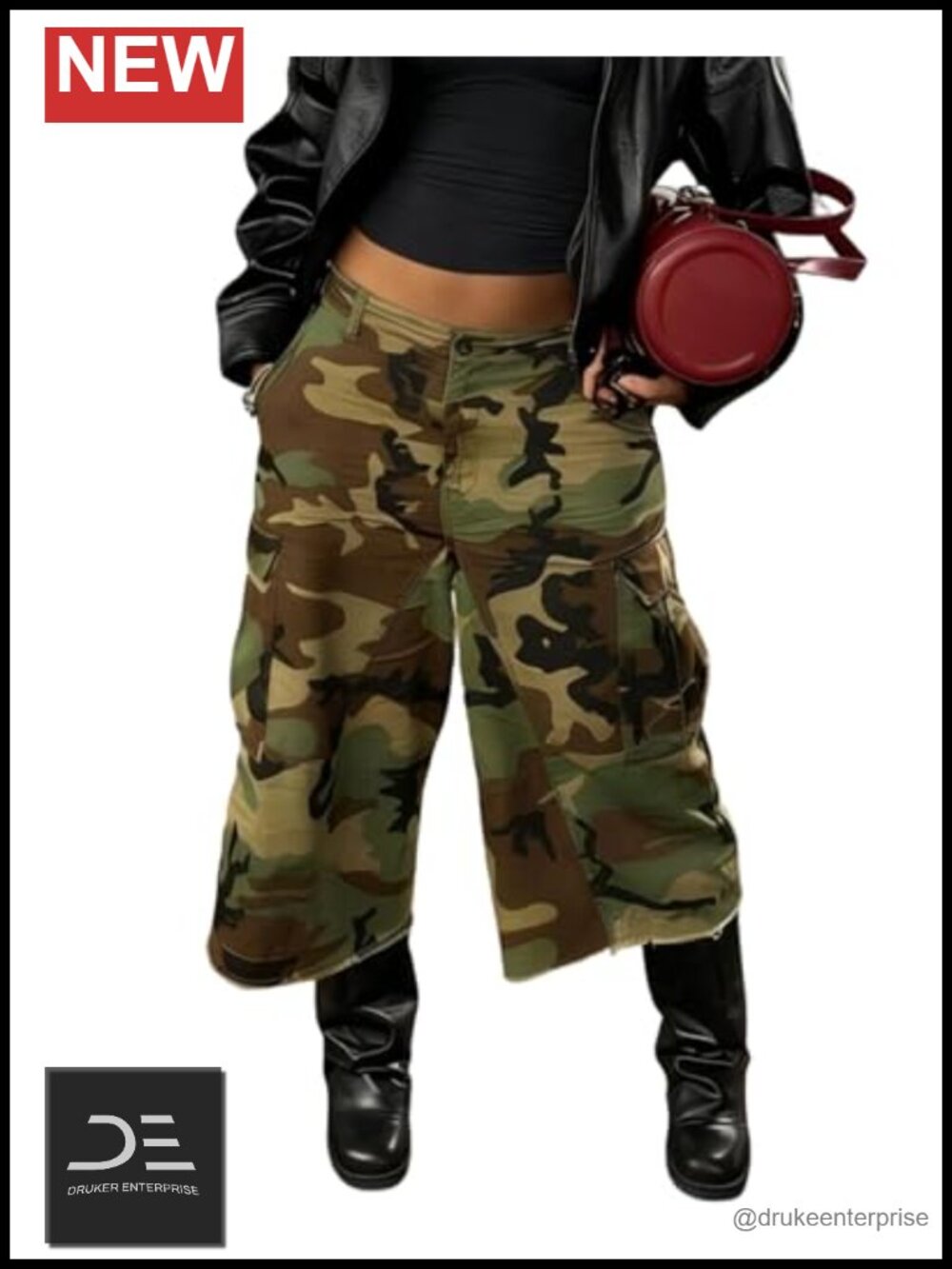 Women's Barrel Wide Leg Baggy Cargo Pants with Pockets